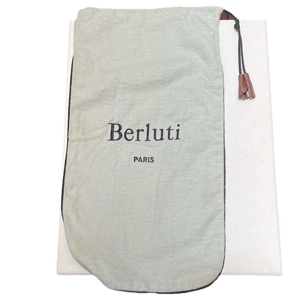 Authentic Berluti Paris Luxury Replacement Dust Bag Gray Drawstring Tassel